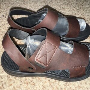 Brown Leather Sandals with Adjustable straps